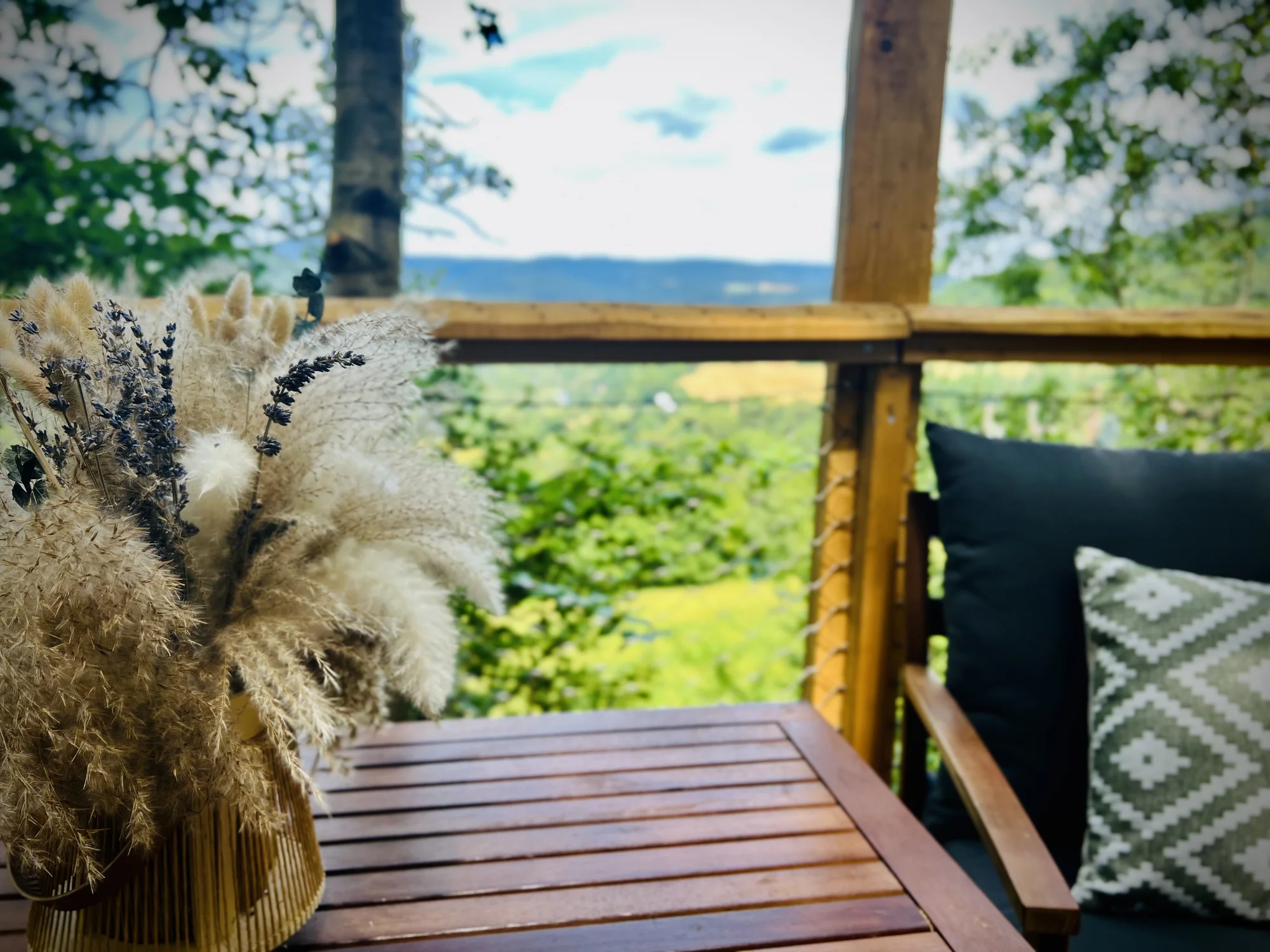 Vybavený treehouse na úpatí Krušných hor: terasa, houpací křesla i gril