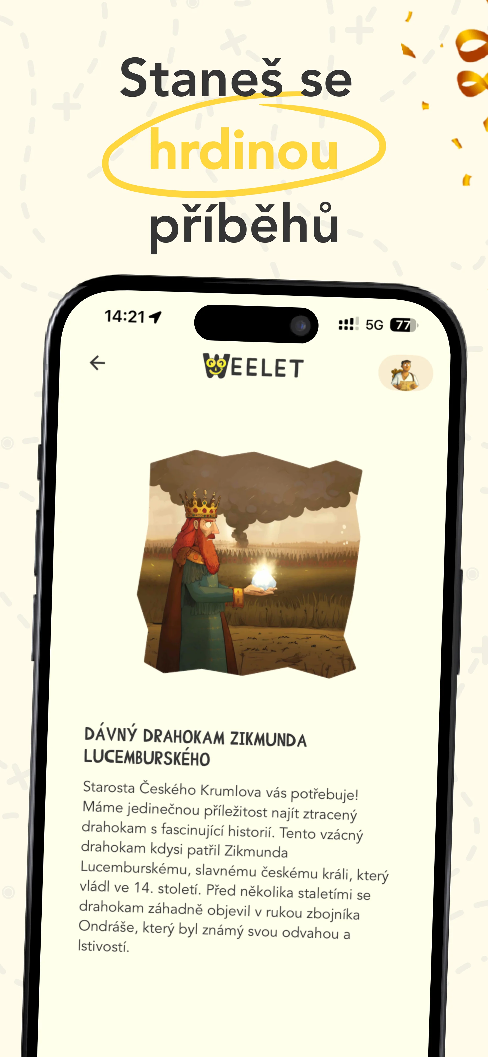 Až 5 herních šifrovacích výletů se zábavnou aplikací Weelet po celé republice