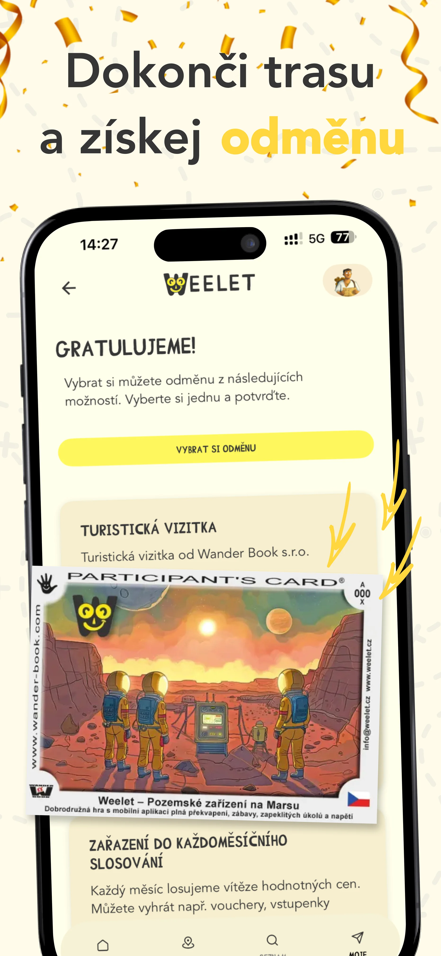 Až 5 herních šifrovacích výletů se zábavnou aplikací Weelet po celé republice