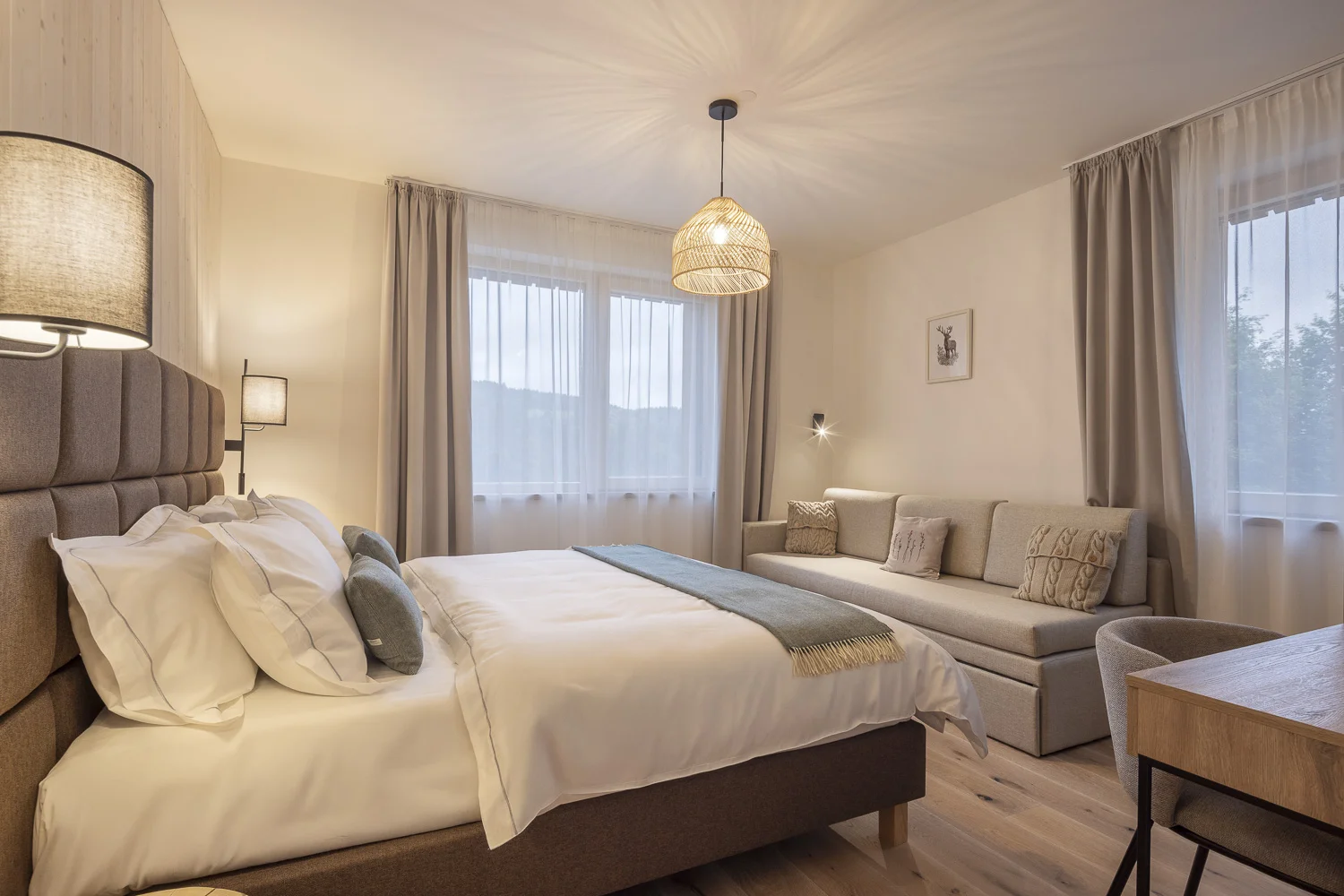 Luxusní dovolená v Jizerských horách: moderní apartmány až pro 7 osob, snídaně, privátní wellness