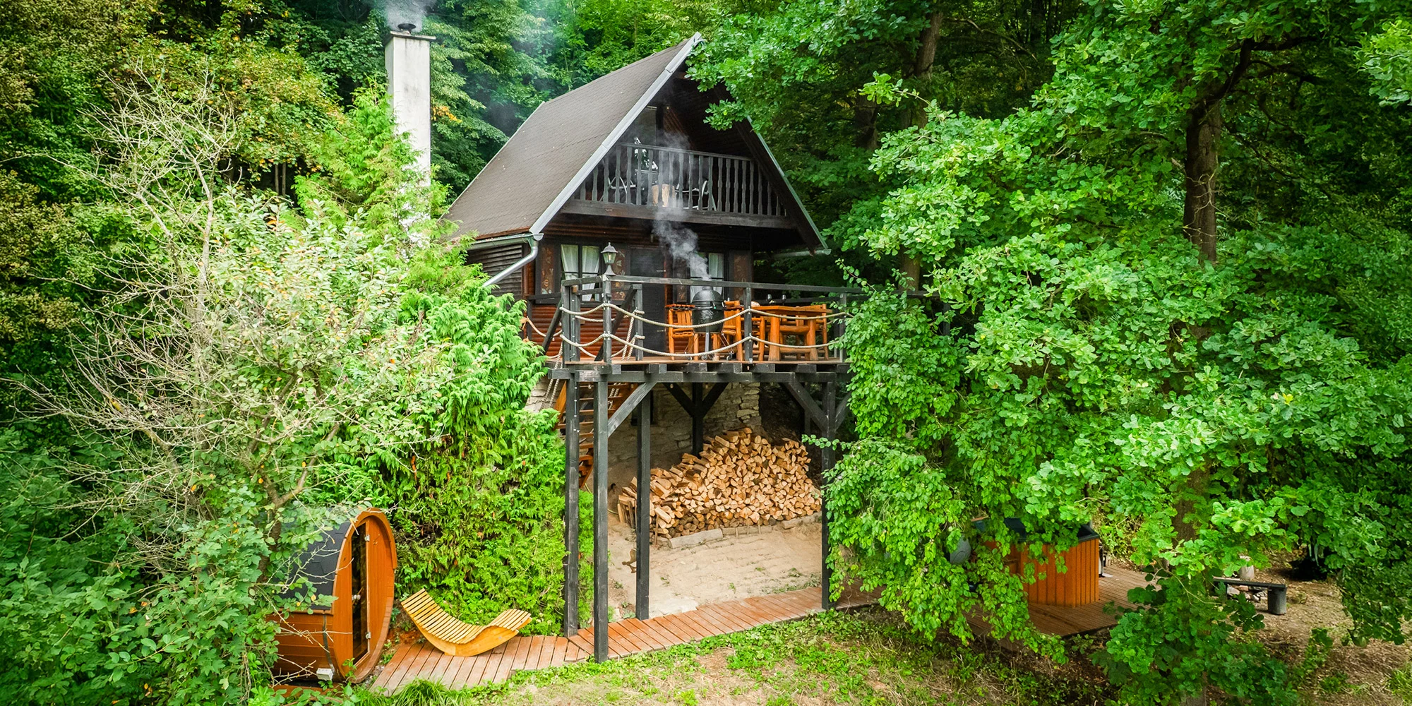Pobyt v malebné wellness chatě u lesa