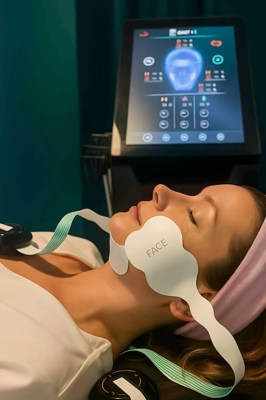 Neinvazivní ošetření EM-Face lifting: redukce vrásek a zpevnění pleti, 20 minut