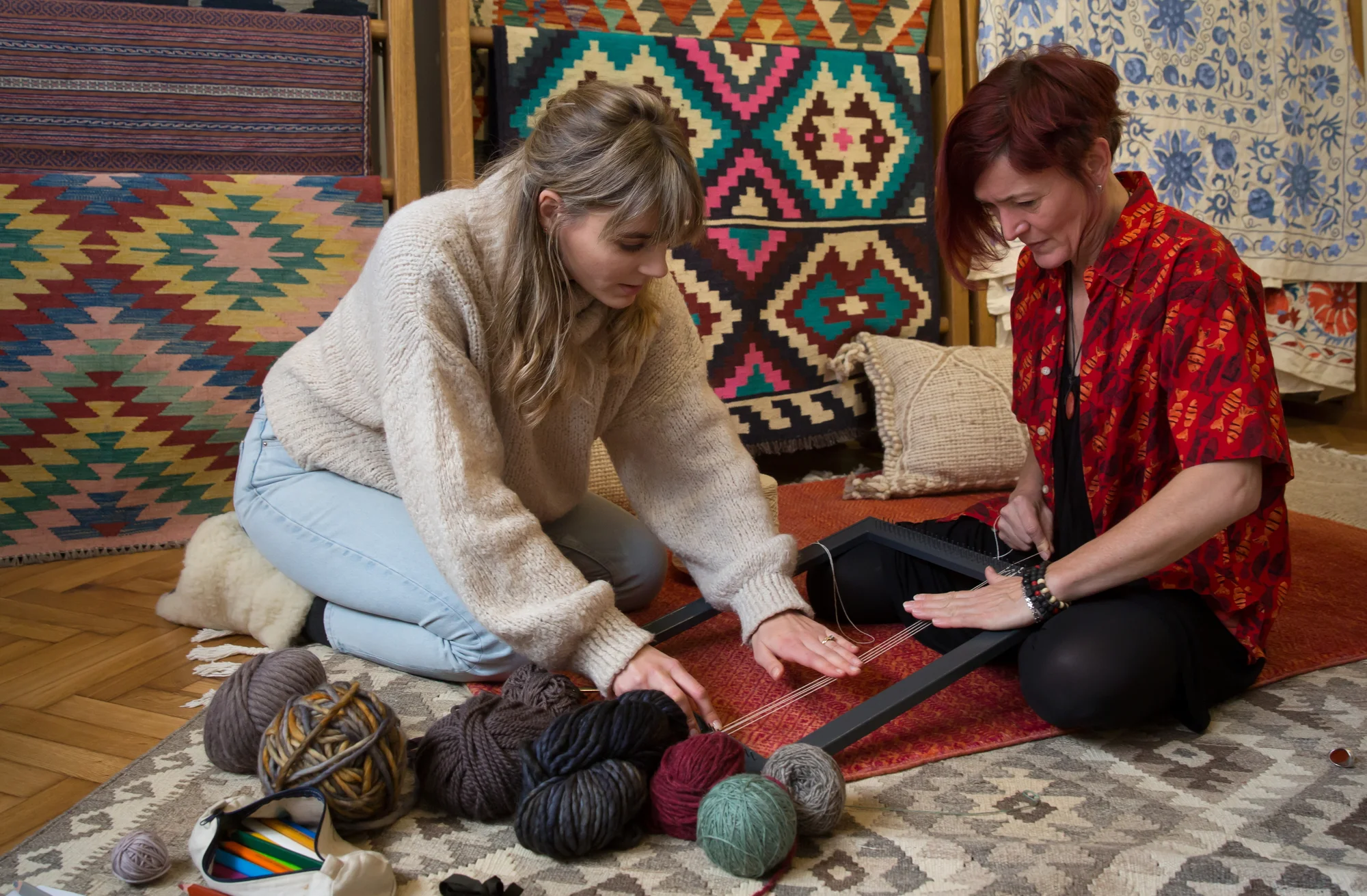 Odpočinkové kurzy tkaní: úplné základy, tvorba podtácku i tapiserie