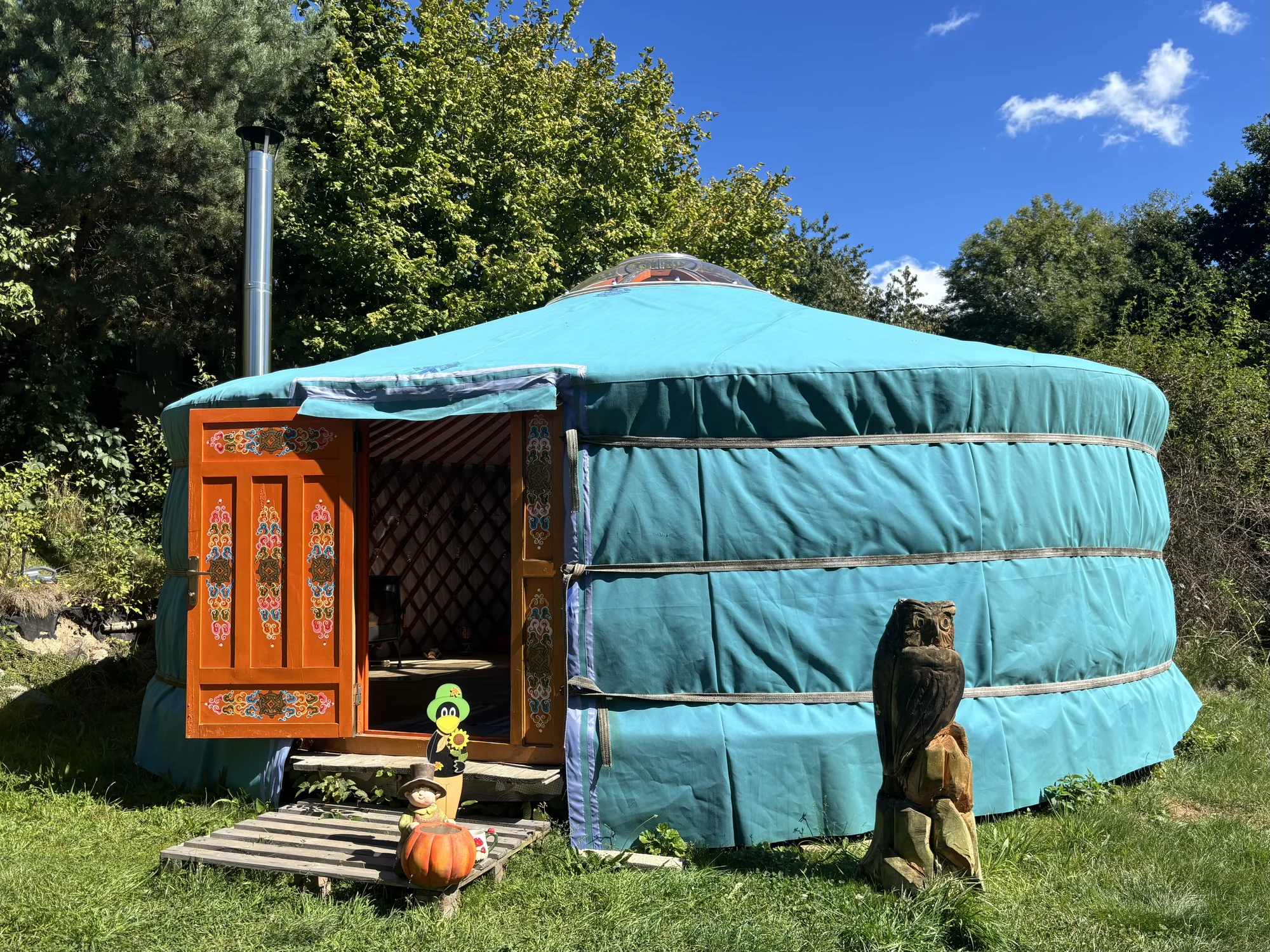 Stylová jurta nedaleko Blaníku s možností snídaně pro dva i rodinu