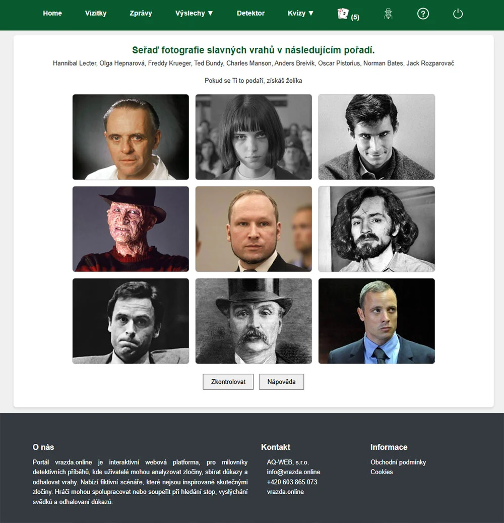 Online detektivní hra: Vražda talentované běžkyně, vč. výslechů a analýzy stop