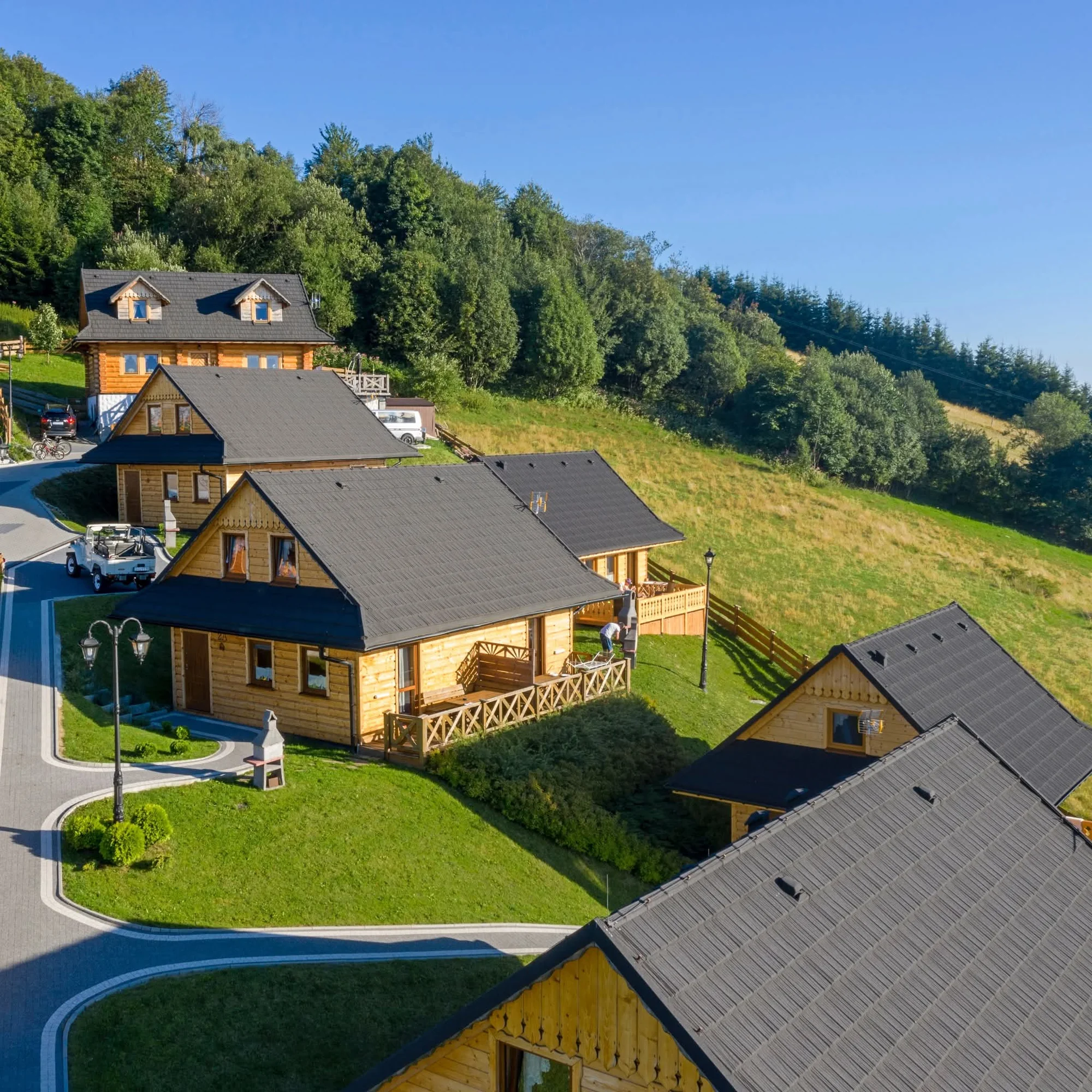 Srubové chatky až pro 8 osob, 10min. od sjezdovky Złoty Groń