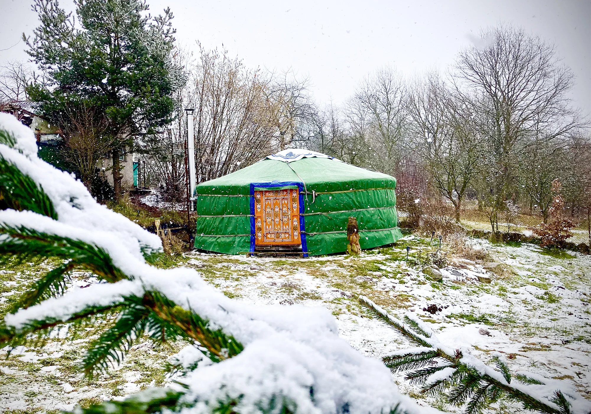 Stylová jurta nedaleko Blaníku s možností snídaně pro dva i rodinu