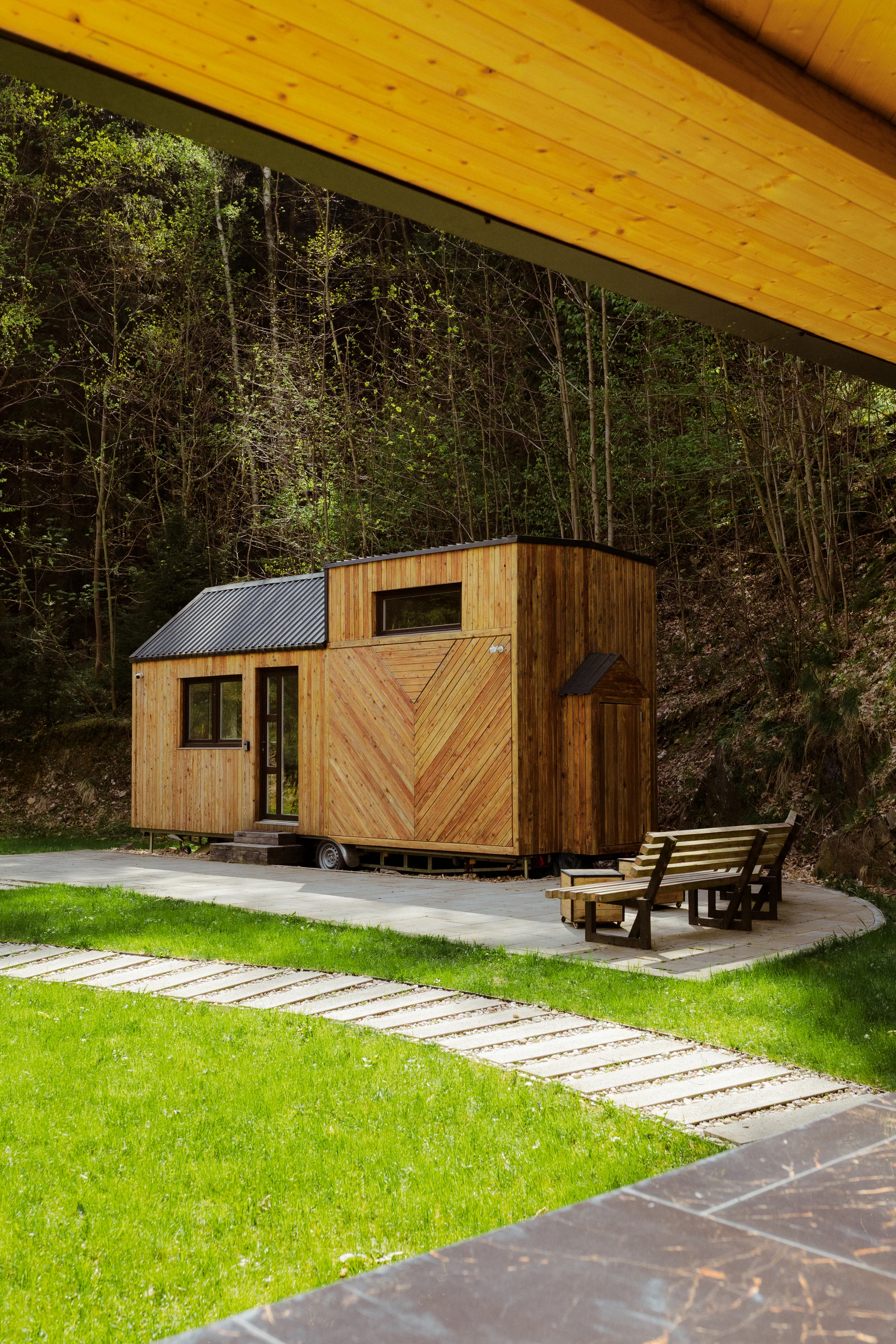 Relax ve Svojanově: tiny house Malý gurmán, vč. finské sauny a možnosti snídaně