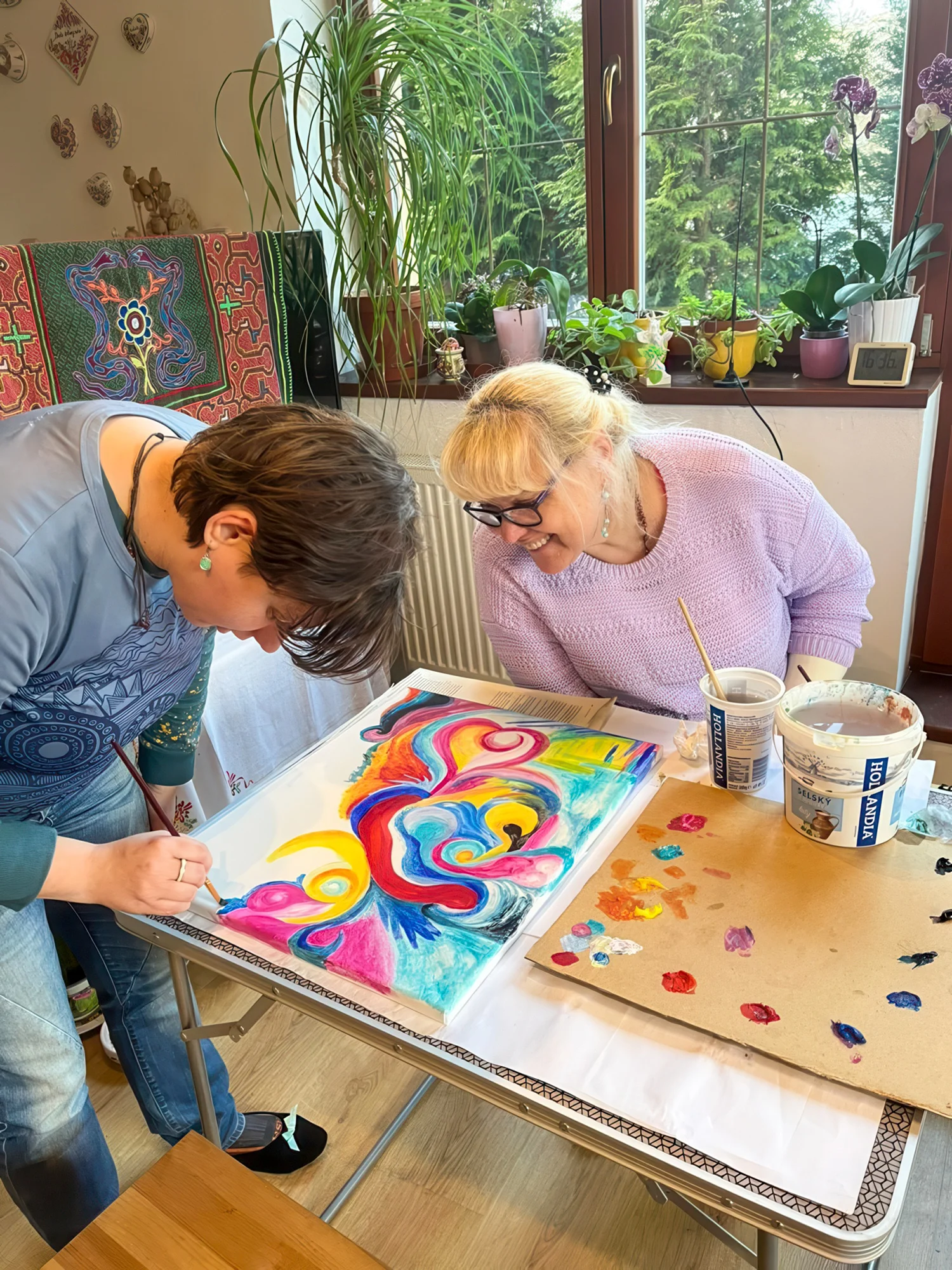 Kurz intuitivního malování v páru vč. pomůcek a seznámení s technikou