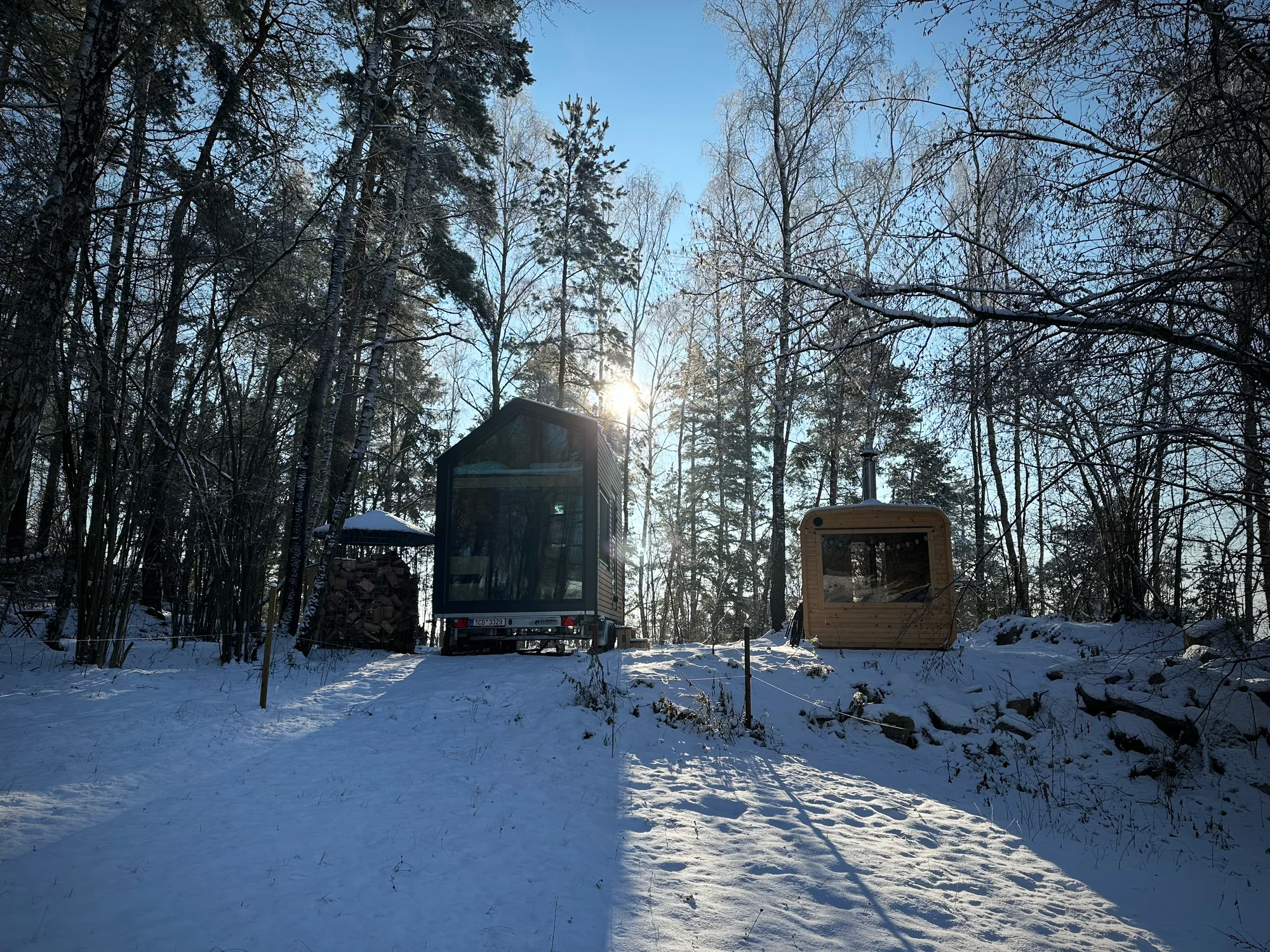 Tiny house na Vysočině: krásná lokalita na samotě, sauna, gril a komfortní vybavení