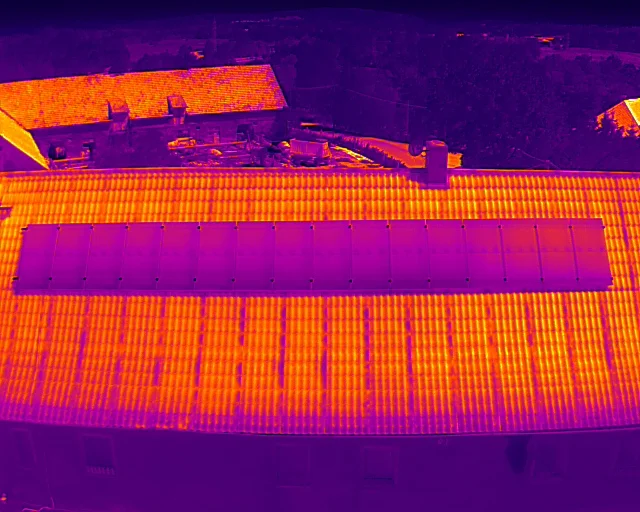 Termografická kontrola budov a fotovoltaiky dronem s termokamerou