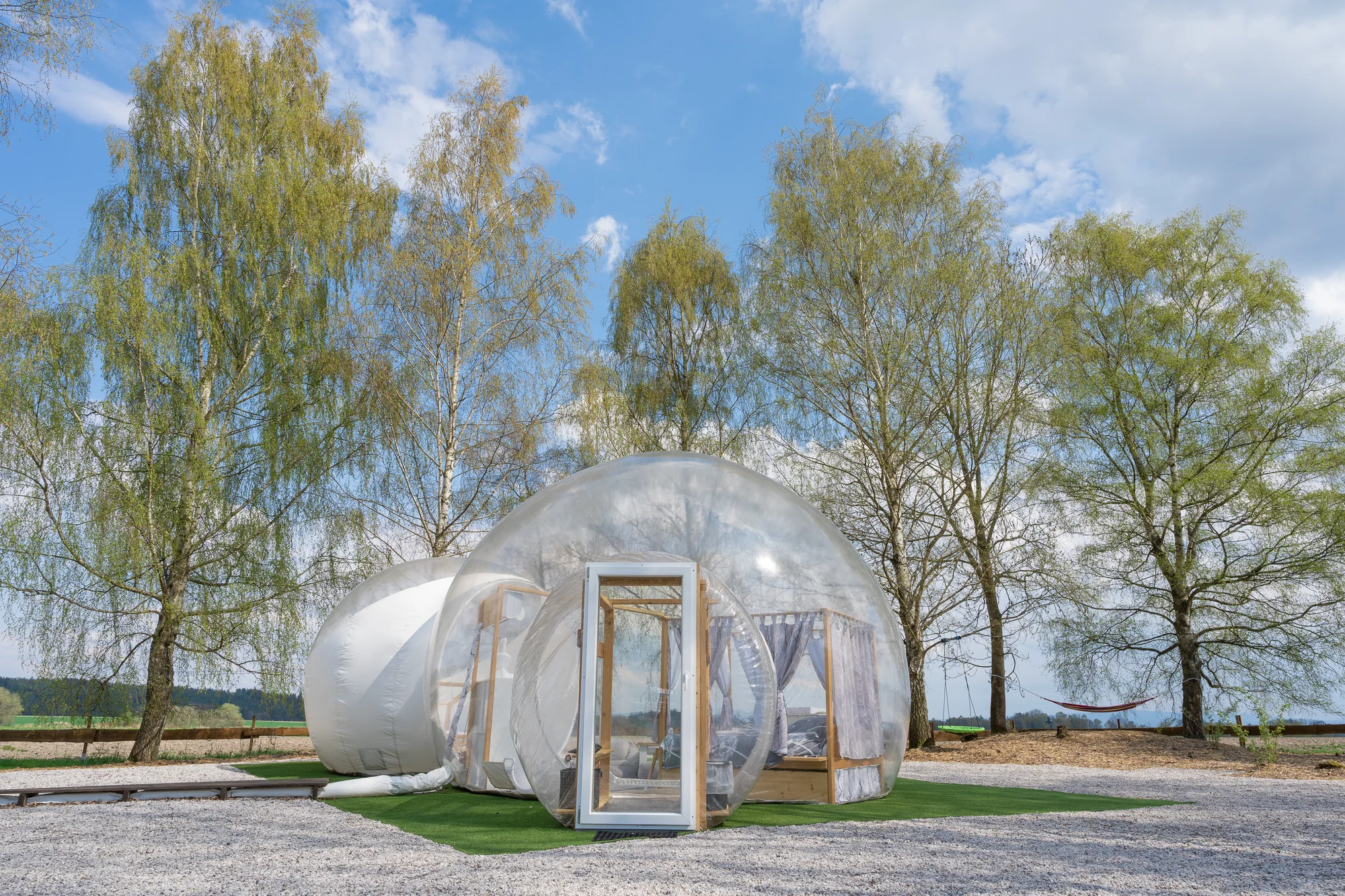 Parádní glamping V bublině: neomezený relax v sauně a výhled na hvězdy