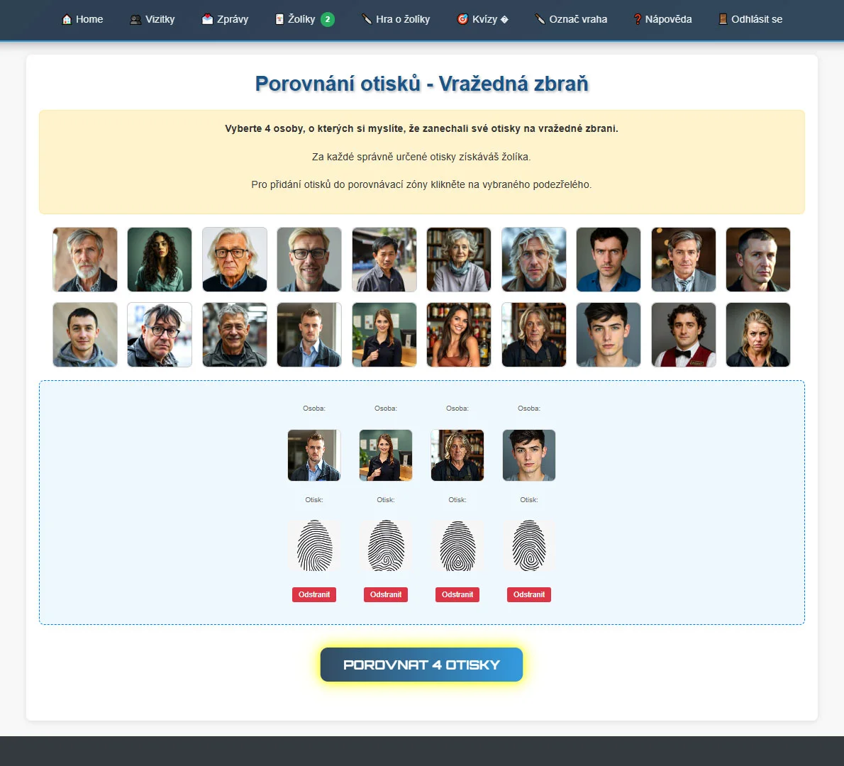 Online detektivní hra Vražda v kasinu: intuitivní rozhraní, neomezený čas i počet hráčů