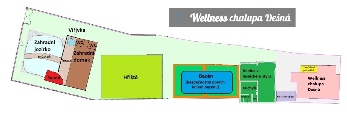 Wellness chalupa poblíž Vranova až pro 14 osob: sauna, jezírko s vodopádem i vířivka