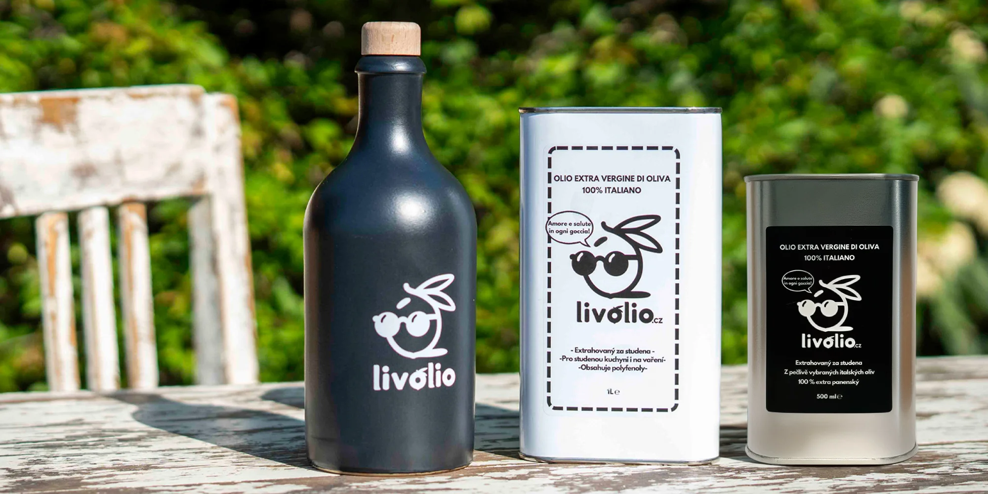 500 a 1000 ml extra panenského olivového oleje z Itálie
