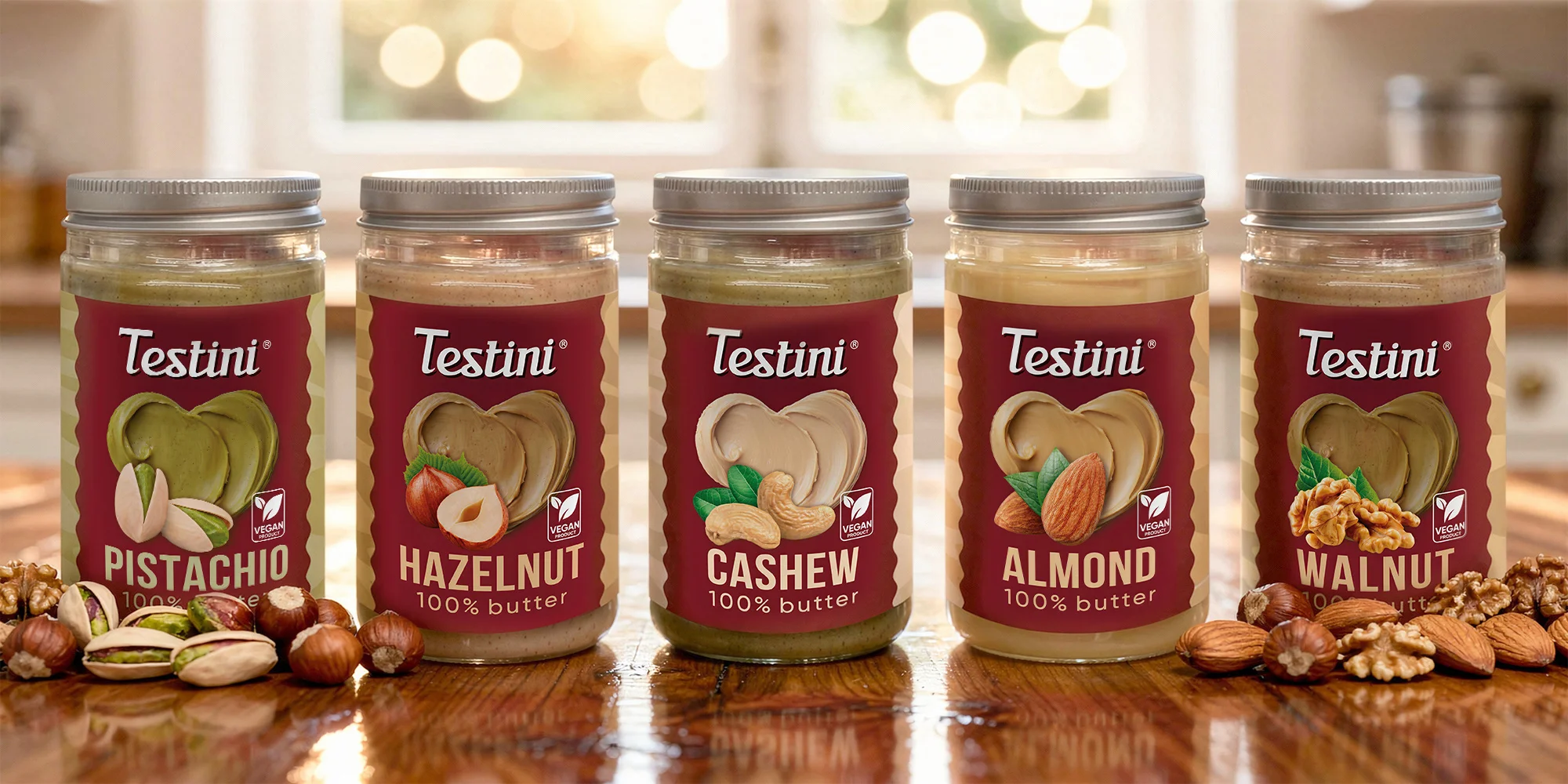 Oříškové pasty Testini: pistácie, kešu, mandle a další