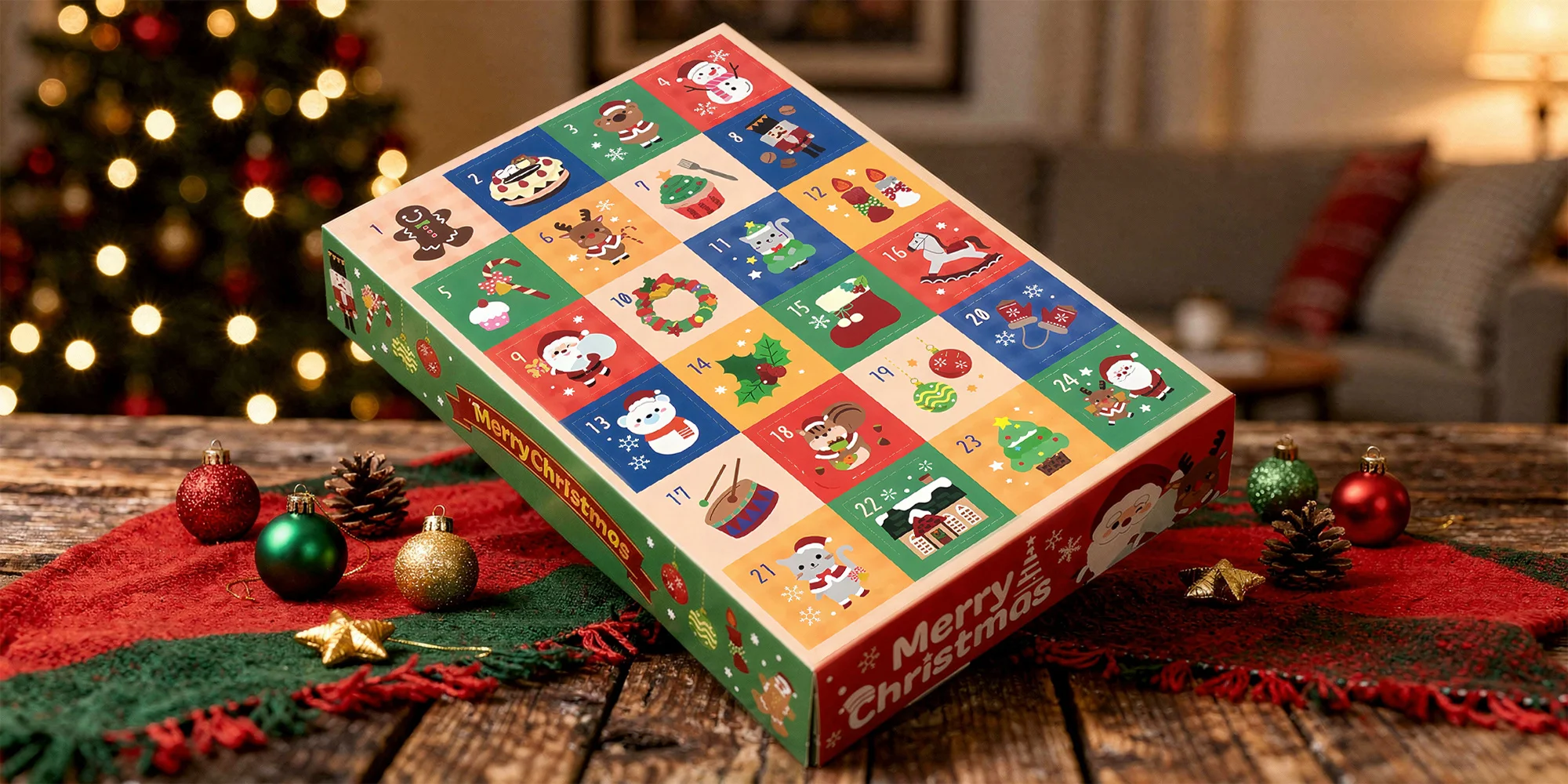 Adventní kalendář z placičkami ze sušeného ovoce