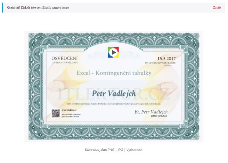 Umím Excel: neomezený online kurz Excelu s certifikátem pro začátečníky i pokročilé