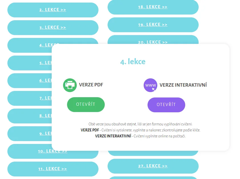 Internetový kurz angličtiny pro věčné začátečníky: 30 lekcí po částech i kompletně