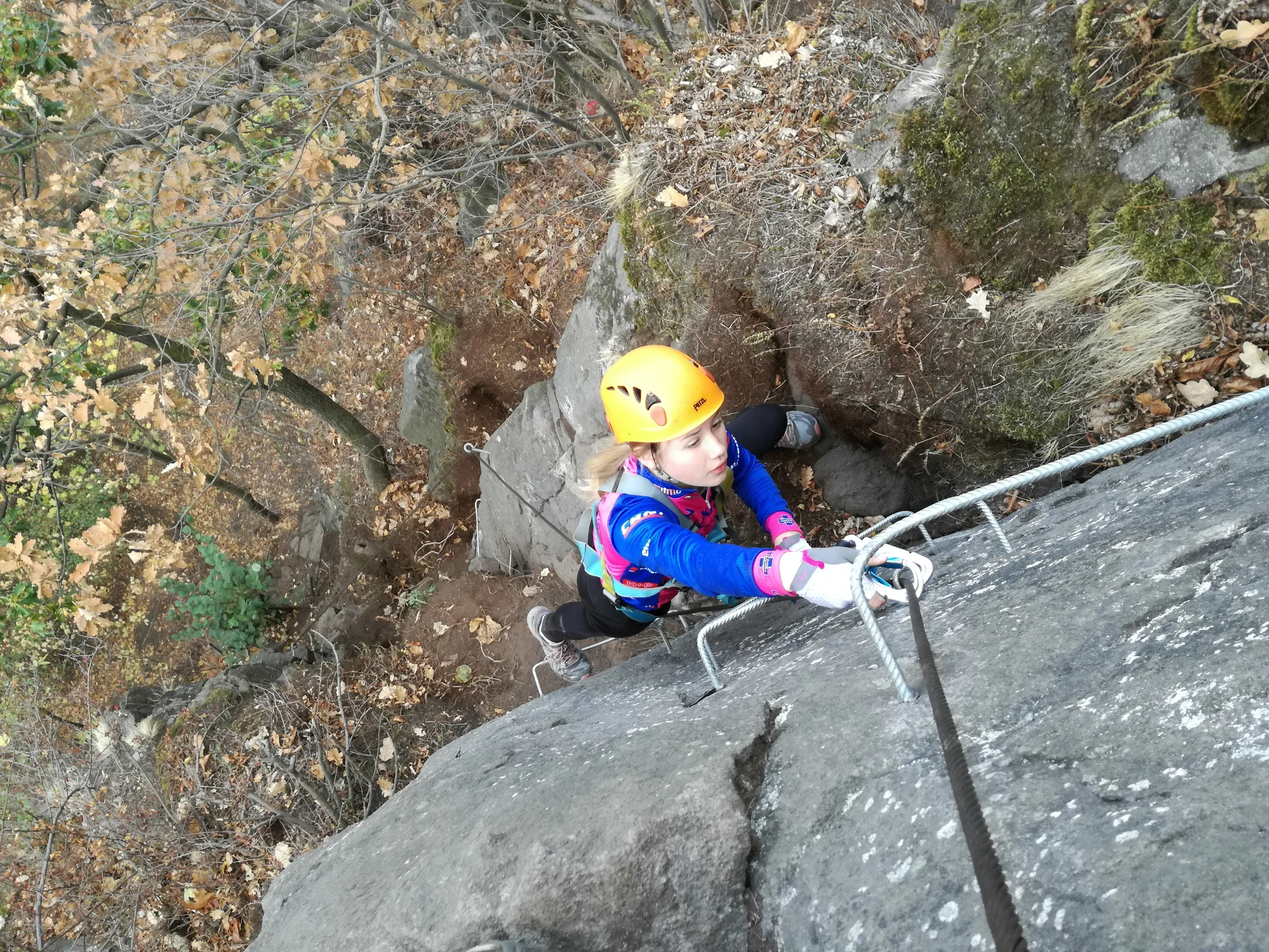 Via Ferrata: zajištěná cesta Lužická spojka - Vaňov s překvapením pro jednoho, dva i tři lezce
