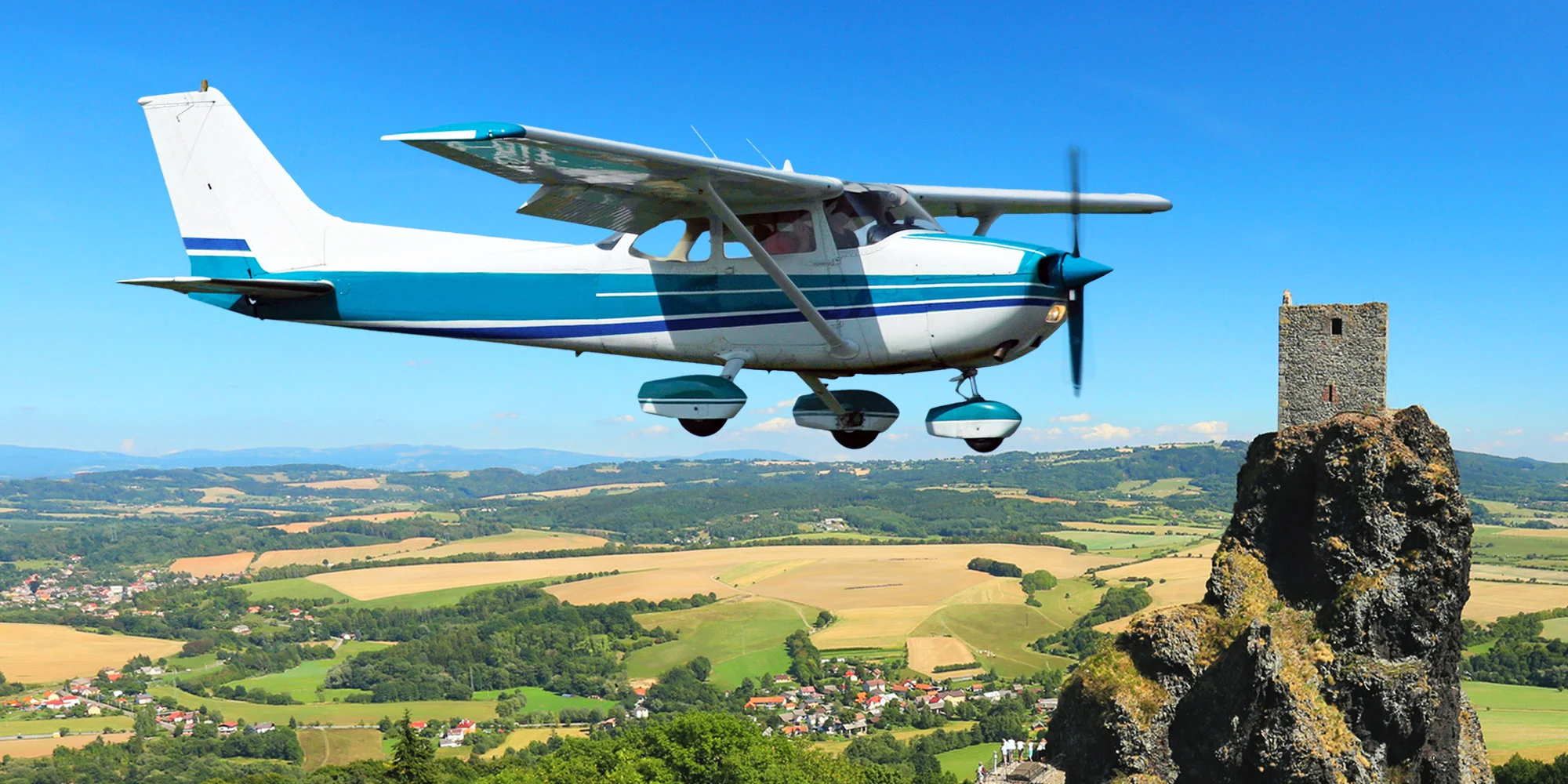 Seznamovací let v letadlech Cessna vč. pilotování
