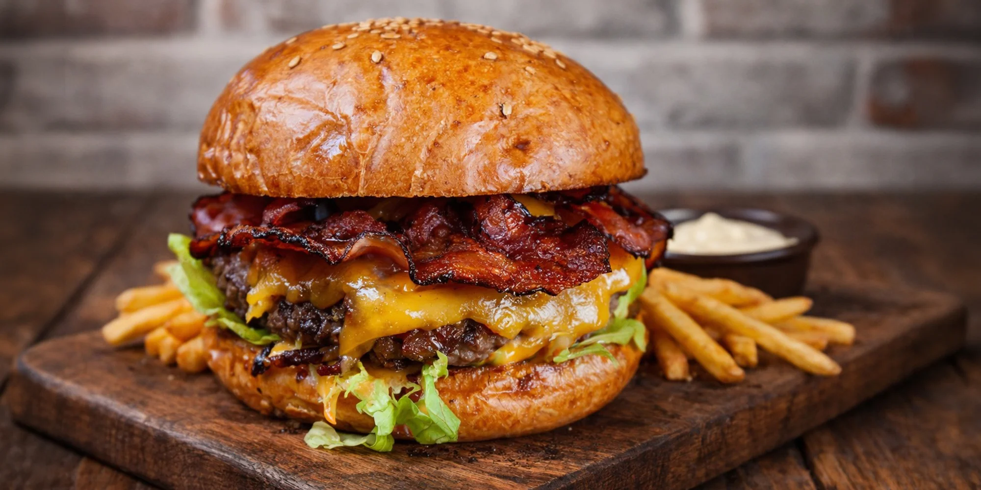 1 nebo 2 burgery dle výběru s hranolky a omáčkou