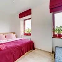 Menší dvoulůžkový pokoj Deluxe s manželskou postelí a sprchou