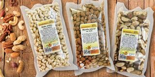 Půlkilová balení ořechů: para, kešu i mandle