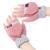Hřejivé dámské rukavice | Růžové se šedým lemem