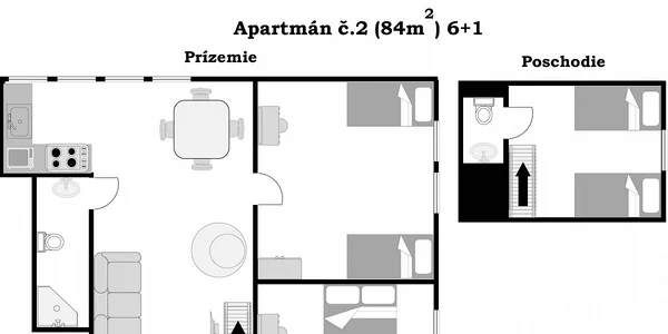 Apartmán č. 2 (84 m²)