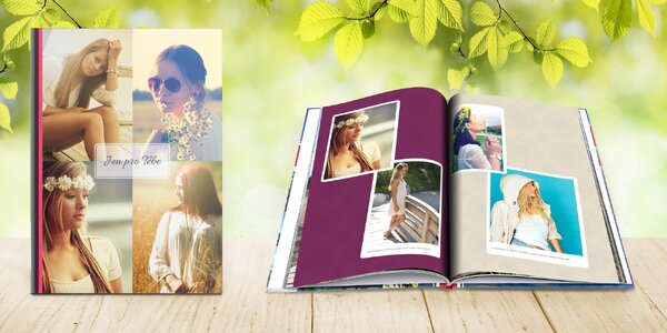 Fotokniha A4 na výšku 
s lepenou vazbou