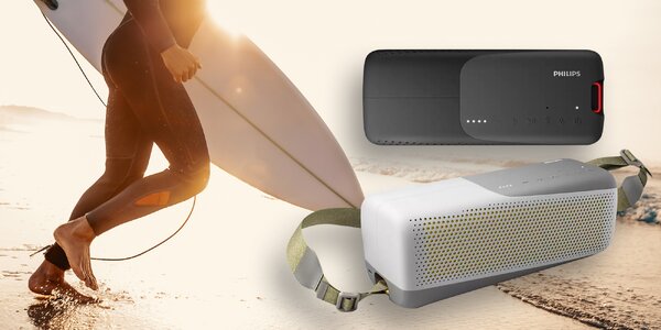 Přenosné reproduktory Philips: 
voděodolné provedení