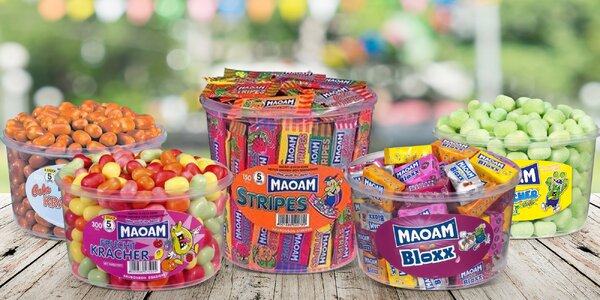 Bonbony Maoam s příchutí 
ovoce, coly i jablka