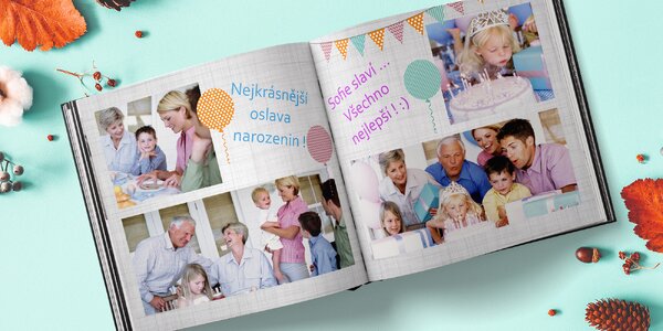 Fotokniha A4 nebo čtvercová 
v pevných deskách