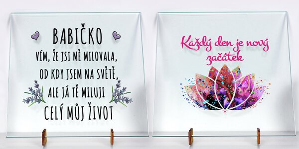 Netradiční dárek: skleněné 
desky se vzkazy