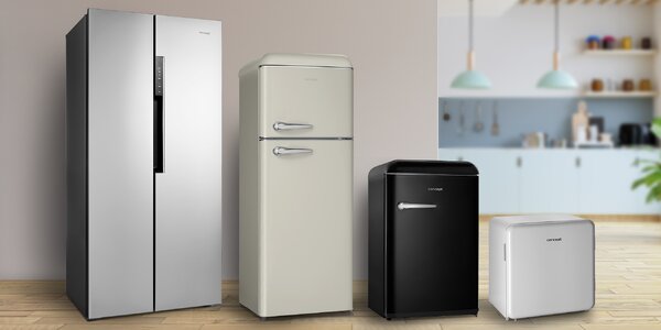 Lednice a minibary Concept: 
retro i moderní styl