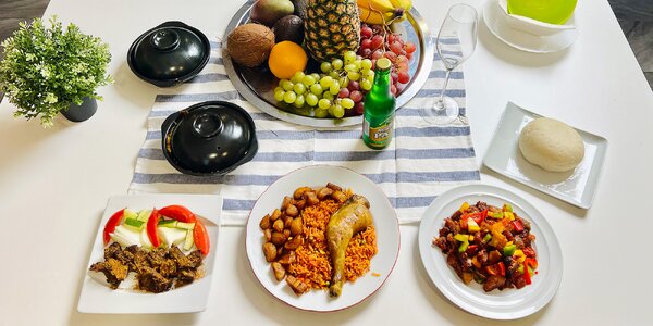 Africké degustační menu 
o 4 chodech i palmové víno
