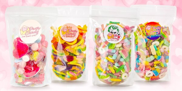 Půlkilové i valentýnské mixy 
bonbonů či sada 6 balení