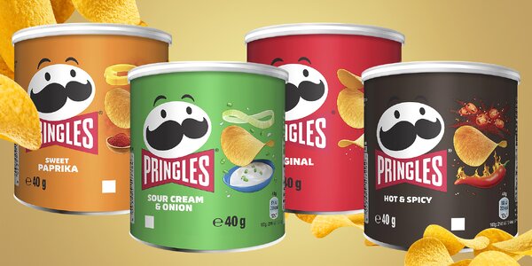 2× Pringles: Original, paprika, 
pálivé i s cibulí