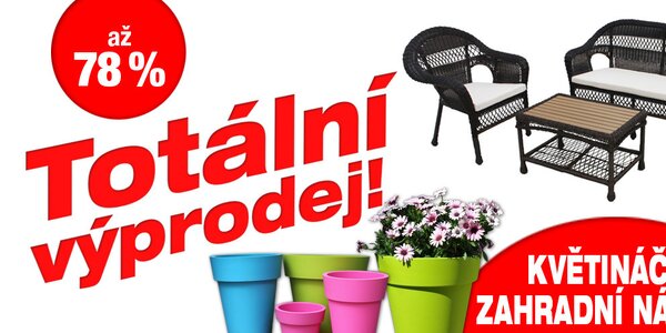 Likvidace zásob: Zahradní nábytek a květináče