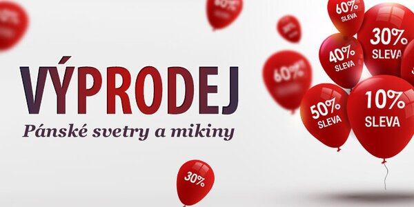 Výprodej pánských svetrů, mikin a košil - vše skladem