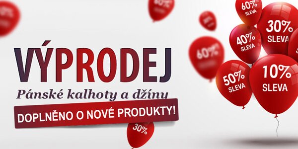 Výprodej pánských kalhot a šortek - vše skladem!