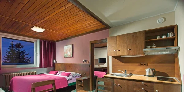 Čtyřlůžkový (2 ložnice + kuchyňka + výhled) (35 m²)