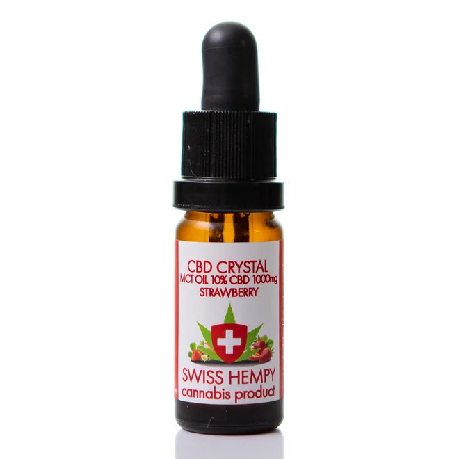 10% CBD olej 1000 mg Swisshempy Jahoda (10 ml)
