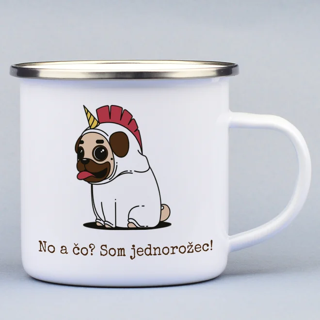 330 ml Turistický smaltovaný hrnček "No a čo? Som jednorožec!"