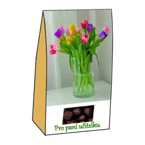 Mandle v čokoládě, 80 g - Pro paní učitelku (tulipány)