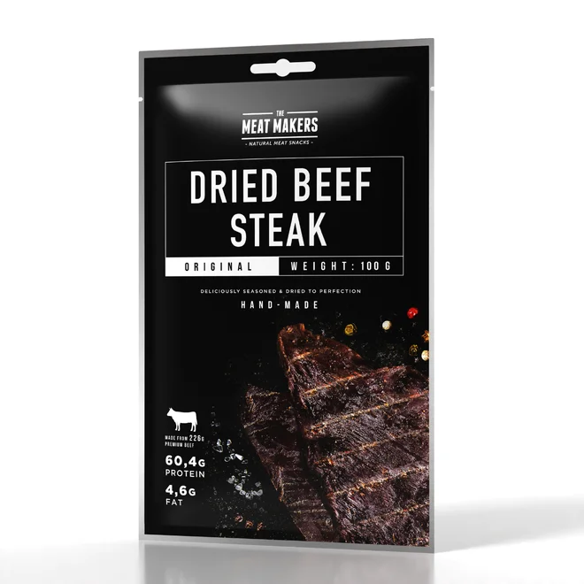 100 g Sušené mäso "MM Jerky BEEF STEAK PEPPERED"
