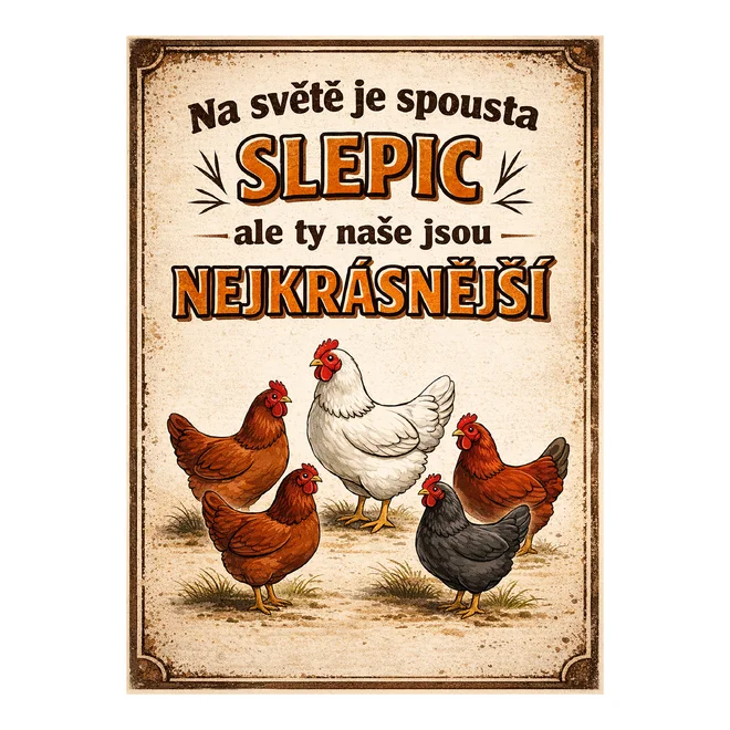Cedulka - Na světě je spousta slepic...