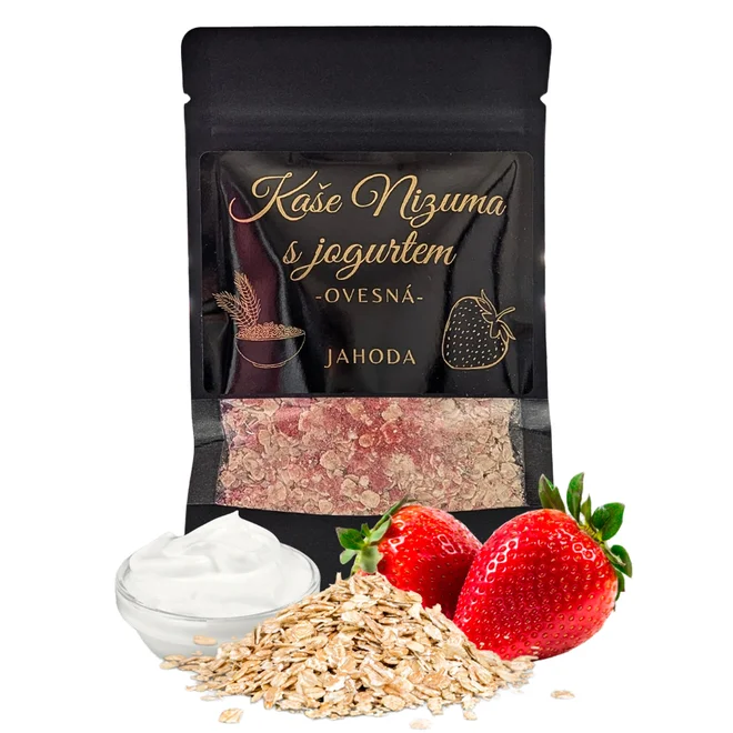 Jogurtová ovesná kaše - jahoda