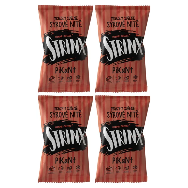 4 x 25 g Balenie mrazom sušeného syra StrinX (nite - pikant)